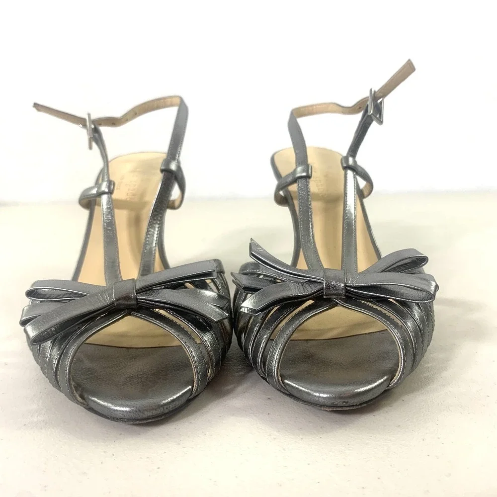 kate spade‎ new york Heels Womens 7B Silver Good Slingback Stiletto Italy